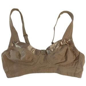 Vintage VTG Y2K Pink K Beige Satin Trim Bra Size 34B